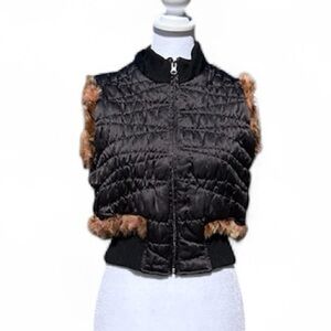 Papaya Rabbit Fur Vest